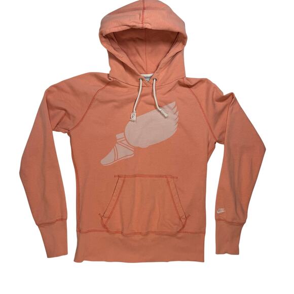 Retro Nike Sweatshirt Hoodie Women’s Medium Track and Field Peach - Picture 1 of 9